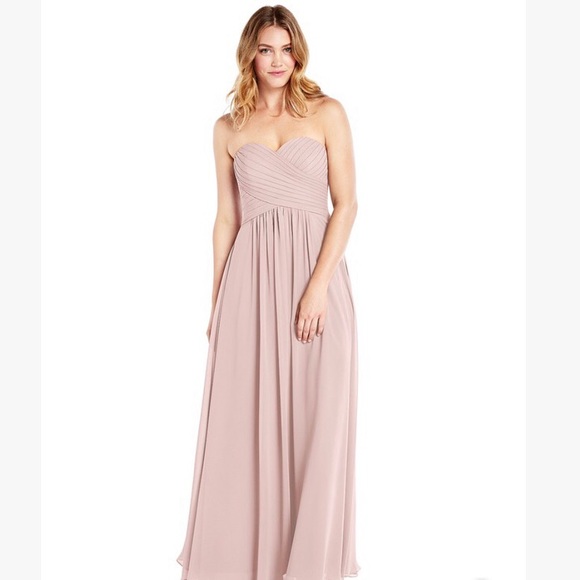 Light Pink Off Shoulder Bridesmaid Dress - Azazie - Picture 2 of 4